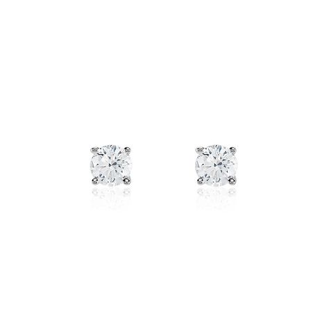 Boucles D'oreilles Puces Or Blanc Aphrodite Diamant - Clous d'oreilles Femme | Histoire d’Or