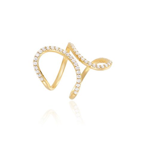 Bague Plaque Or Urban Flower Oxyde De Zirconium - Bagues avec pierre Femme | Histoire d’Or