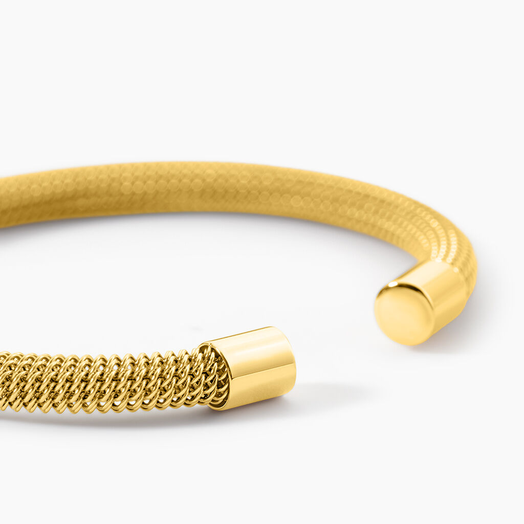 Bracelet Jonc Acier Dor&eacute; Sibil - Bracelets joncs Femme | Histoire d&rsquo;Or