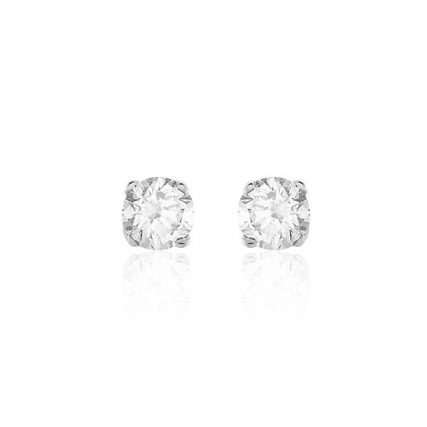 Boucles D'oreilles Or Blanc Victoria Puces Diamants - Clous d'oreilles Femme | Histoire d&rsquo;Or