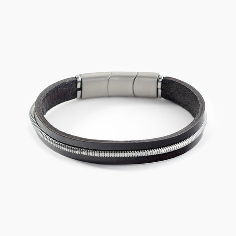 Bracelet Jourdan Rodney Cuir Noir - Nouveautés bijoux Homme | Histoire d’Or