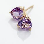 Boucles D'oreilles Puces Salona Or Jaune Amethyste Violet - Clous d'oreilles Femme | Histoire d&rsquo;Or