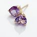 Boucles D'oreilles Puces Salona Or Jaune Amethyste Violet - Clous d'oreilles Femme | Histoire d’Or