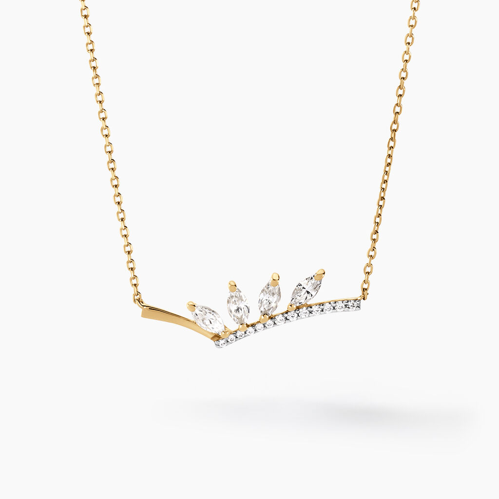 Collier Tiara Or Jaune Oxyde De Zirconium - Colliers Femme | Histoire d’Or