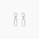 Boucles D'oreilles Pendantes Trait D'union Argent Blanc Oxyde - Boucles d'oreilles fantaisie Femme | Histoire d&rsquo;Or