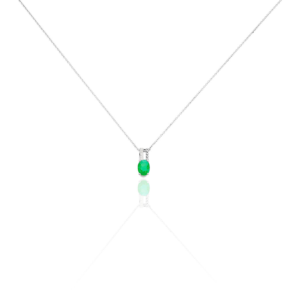 Collier Andrea Or Blanc Emeraude Et Diamant - Colliers Femme | Histoire d’Or
