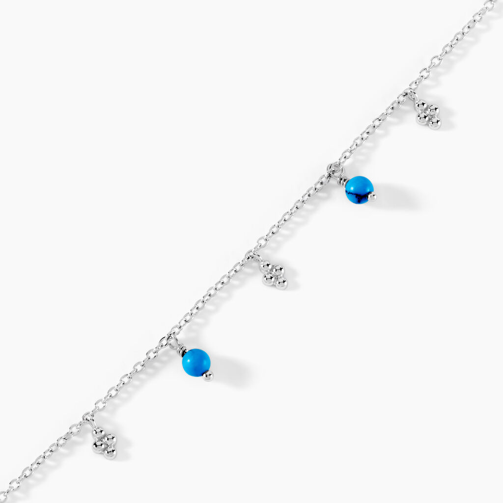 Bracelet Adiva Argent Blanc Turquoise - Bracelets Femme | Histoire d’Or