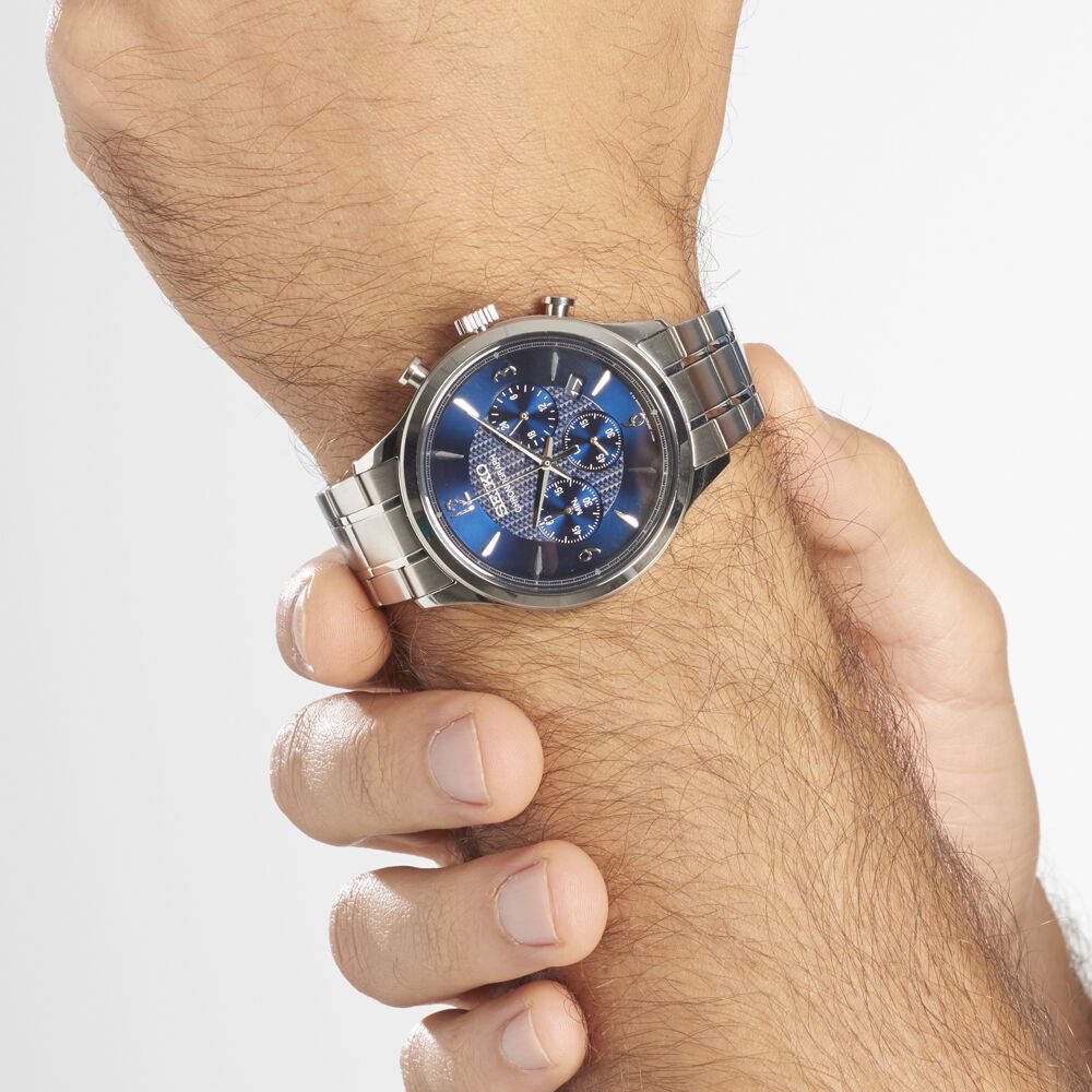 Montres Seiko SSB339P1 Acier Boucle déployante simple Blanc Ronde -  HIMHB1B6320 • Histoire d'Or