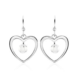 Boucles D'oreilles Pendantes Argent Blanc Armo Oxydes De Zirconium - Boucles d'oreilles fantaisie Femme | Histoire d’Or