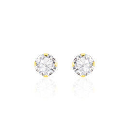 Boucles D'oreilles Puces Eddie Or Jaune Oxyde De Zirconium - Clous d'oreilles Femme | Histoire d’Or