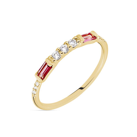 Bague Plaqué Or Jaune Calvin Oxyde De Zirconium - Bagues avec pierre Femme | Histoire d’Or