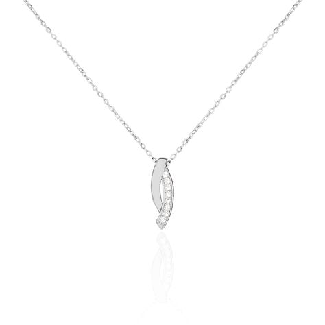Collier Ange-line Argent Blanc Oxyde De Zirconium - Colliers fantaisie Femme | Histoire d&rsquo;Or