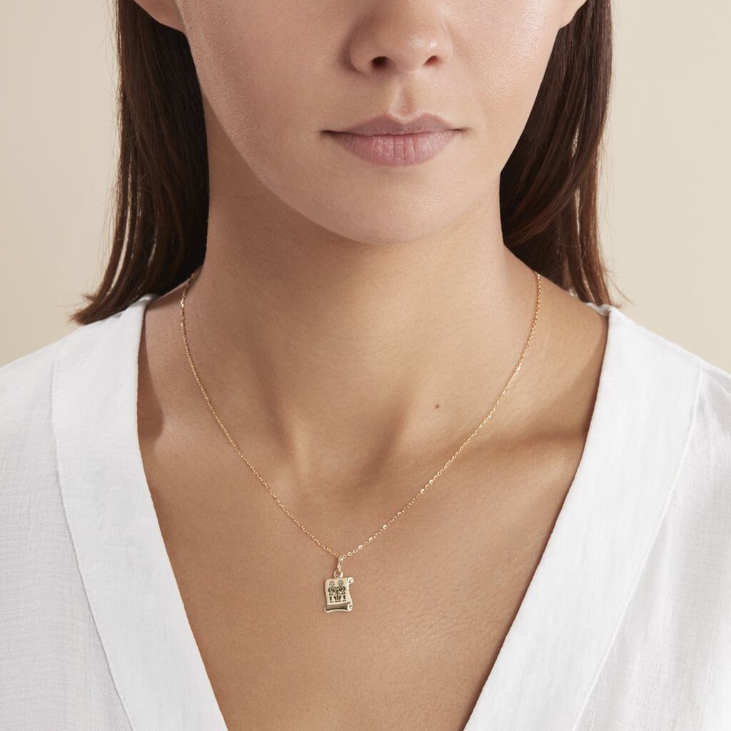 Pendentif Lamie Zodiaque Parchemin Or Jaune - Pendentifs Zodiaque Famille | Histoire d’Or