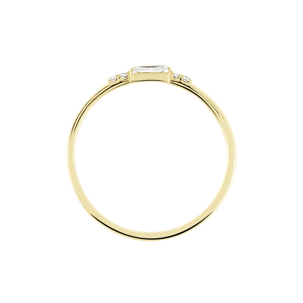 Bague Solitaire Or Jaune Sentimentale Oxyde De Zirconium - Bagues solitaires Femme | Histoire d’Or