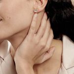 Boucles D'oreilles Puces Doreen Carre Or Blanc Oxyde De Zirconium - Clous d'oreilles Femme | Histoire d&rsquo;Or