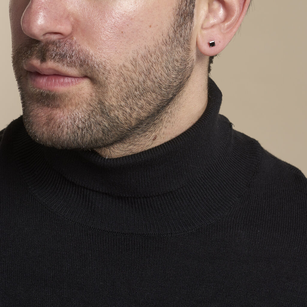 Boucle D'oreille Puce Unitaire Paco Argent Blanc Oxyde De Zirconium - Boucles d'oreilles fantaisie Homme | Histoire d’Or