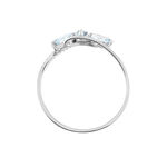 Bague Petale Or Blanc Topaze Et Oxyde De Zirconium - Bagues avec pierre Femme | Histoire d&rsquo;Or