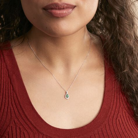 Collier Angelika Or Blanc Emeraude Et Diamant - Colliers Femme | Histoire d’Or