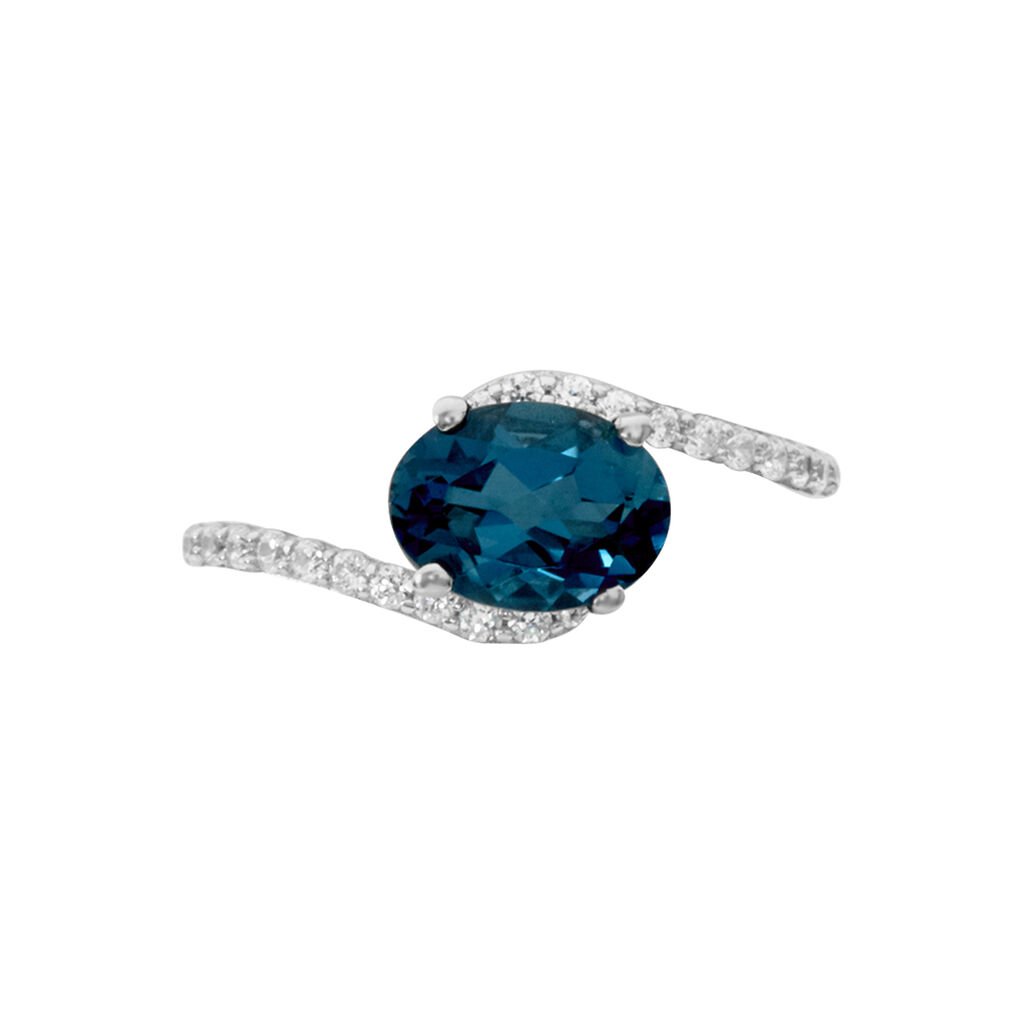 Bague Or Blanc Erwin Topaze Oxydes De Zirconium - Bagues solitaires Femme | Histoire d’Or