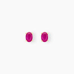 Boucles D'oreilles Puces Ovale Or Jaune Rubis - Clous d'oreilles Femme | Histoire d&rsquo;Or