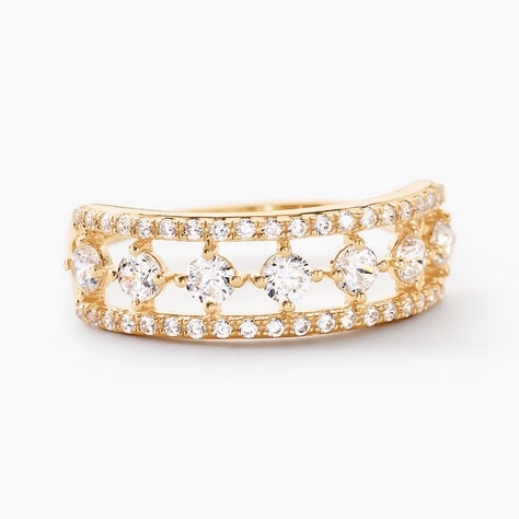 Bague The Crown Or Jaune Oxyde De Zirconium - Bagues avec pierre Femme | Histoire d&rsquo;Or