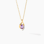 Collier Sagesse Or Jaune Am&eacute;thyste Oxyde De Zirconium - Colliers Femme | Histoire d&rsquo;Or