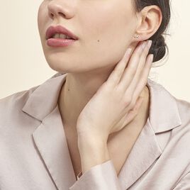 Boucles D'oreilles Puces Fannelle Infini Or Jaune Oxyde De Zirconium - Clous d'oreilles Femme | Histoire d’Or
