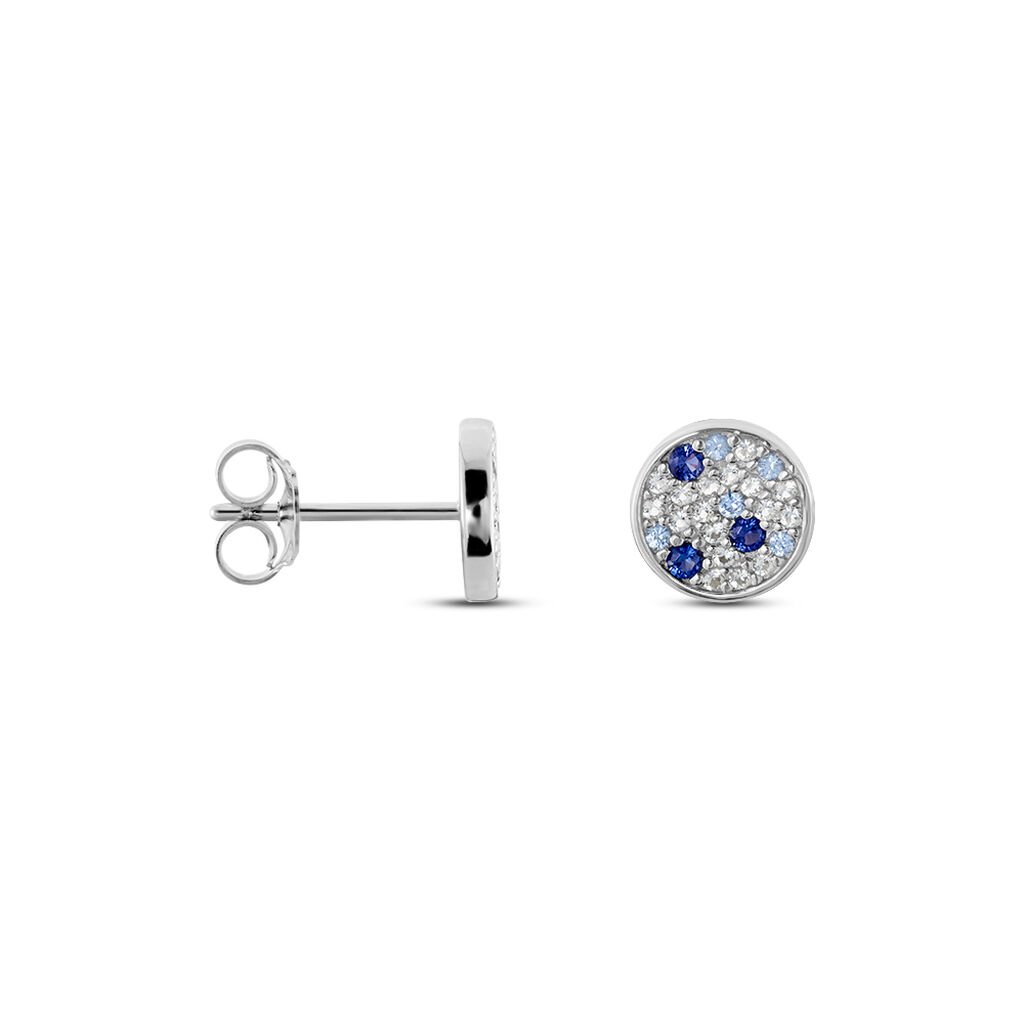 Boucles D'oreilles Puces Nelig Argent Blanc Oxyde De Zirconium - Boucles d'oreilles fantaisie Femme | Histoire d’Or
