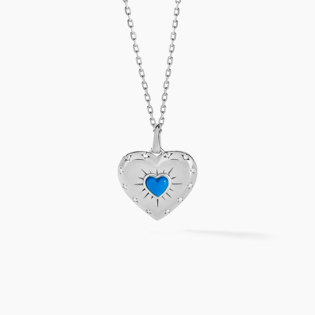 Collier Ocean Argent Blanc Turquoise Oxyde De Zirconium - Colliers fantaisie Femme | Histoire d’Or