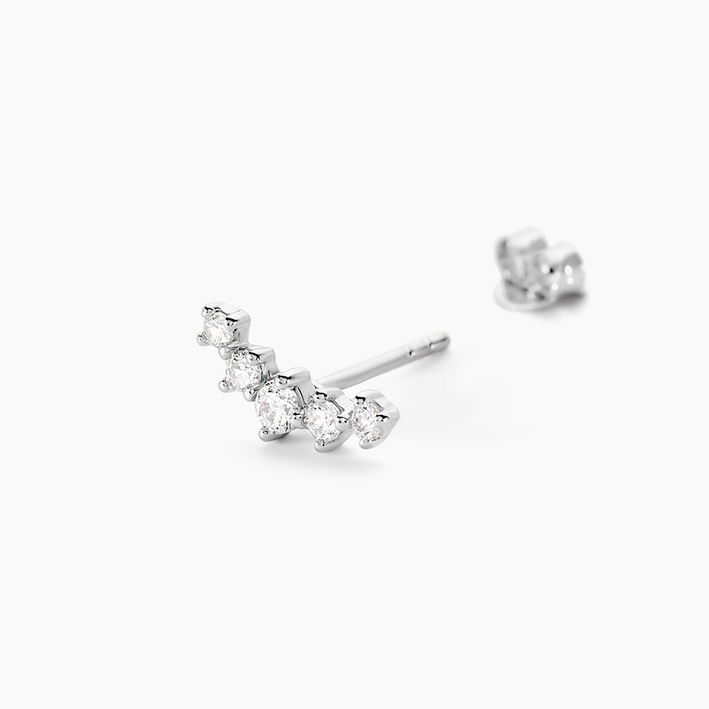 Boucles D'oreilles Puces Elinore Argent Blanc Oxyde De Zirconium - Nouveautés Femme | Histoire d’Or