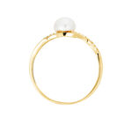 Bague Antoinette Or Jaune Perle De Culture Et Oxyde De Zirconium - Bagues solitaires Femme | Histoire d&rsquo;Or