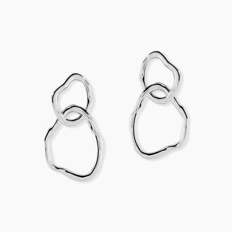 Boucles D'Oreilles Pendantes Paros Argent Blanc - Boucles d'oreilles fantaisie Femme | Histoire d’Or