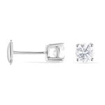 Boucles D'oreilles Puces 4 Griffes Or Blanc Diamant Synthetique - Clous d'oreilles Femme | Histoire d&rsquo;Or