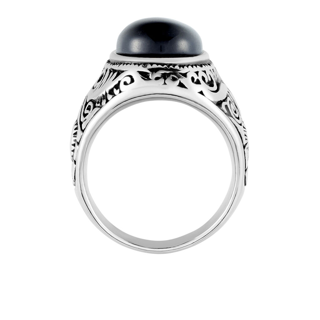Chevaliere Zayn Acier Inoxydable Blanc Verre - Bagues solitaires Homme | Histoire d’Or