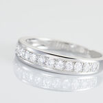 Demi Alliance Heket Argent Blanc Oxyde De Zirconium - Bagues avec pierre Femme | Histoire d&rsquo;Or