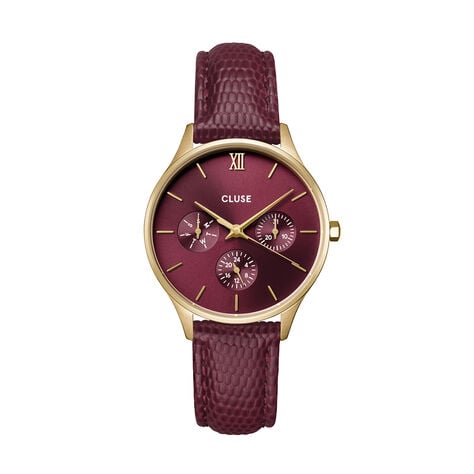 Montre Cluse Minuit Multifonction Cerise - Montres Femme | Histoire d&rsquo;Or