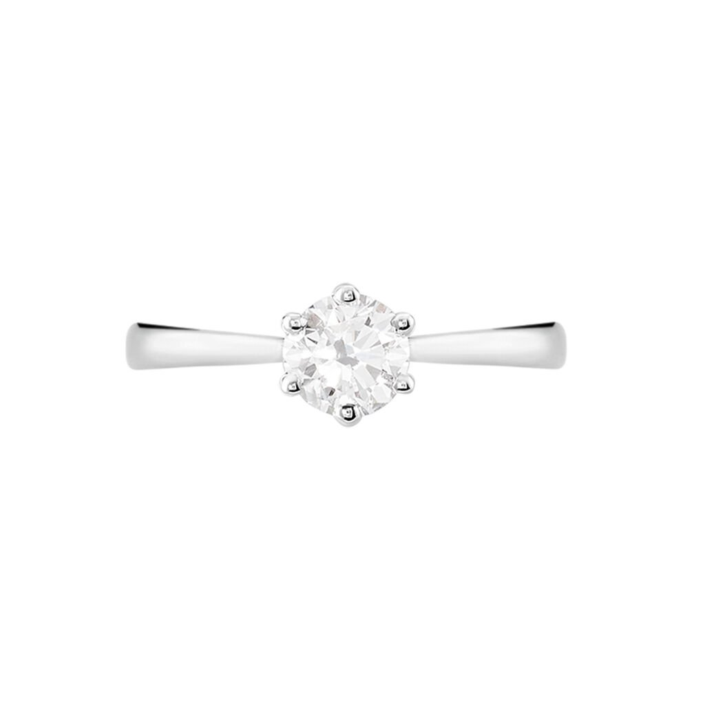 Bague Solitaire Athena Or Blanc Diamant - Bagues solitaires Femme | Histoire d’Or
