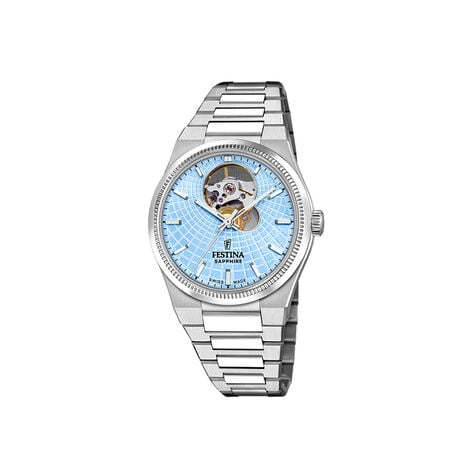 Montre Festina Swiss Made Automatic 35 Bleu Sky - Montres suisses Femme | Histoire d’Or