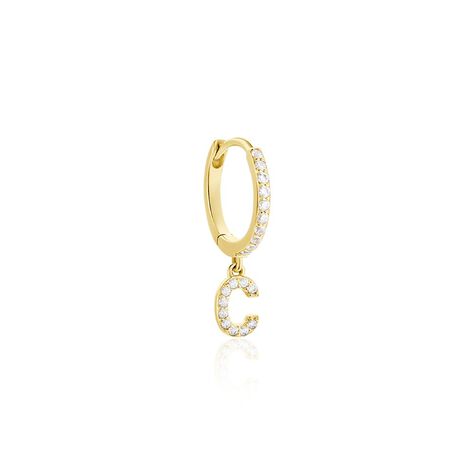Créole Unitaire Léria Or Jaune Oxydes De Zirconium - Boucles d'oreilles créoles Femme | Histoire d’Or