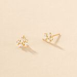 Boucles D'oreilles Puces Glorinda Or Jaune Oxyde De Zirconium - Clous d'oreilles Femme | Histoire d&rsquo;Or