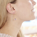 Cr&eacute;oles Phie Poire Or Jaune Amethyste - Boucles d'oreilles cr&eacute;oles Femme | Histoire d&rsquo;Or