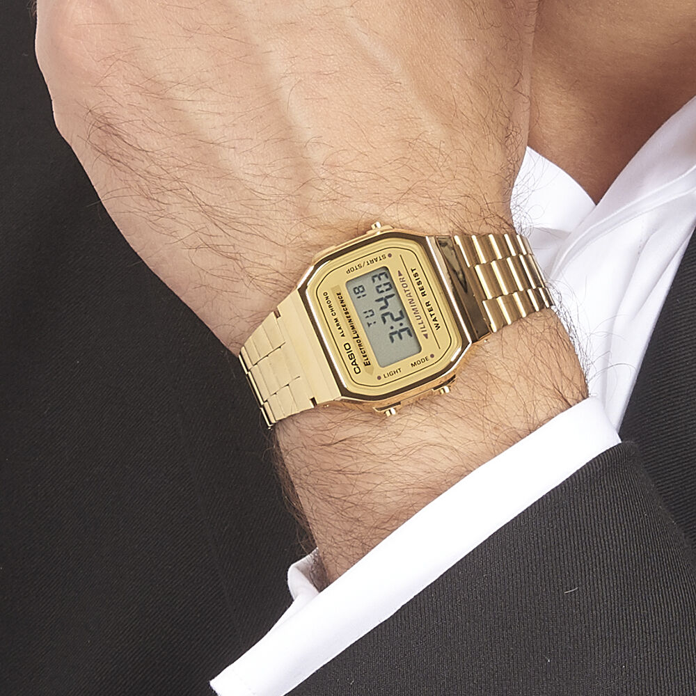Montres Casio Collection A168WG 9EF Acier Cliquet Jaune Carr