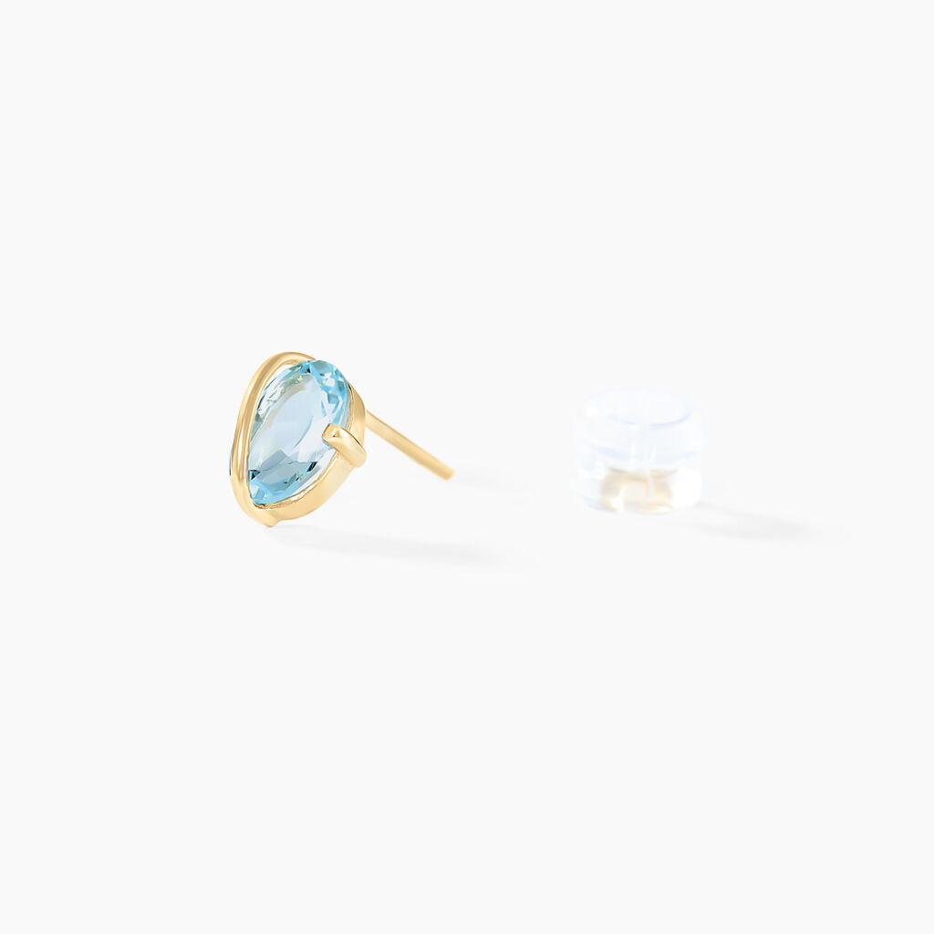 Boucles D'oreilles Puces Prudencia Or Jaune Topaze - Clous d'oreilles Femme | Histoire d’Or