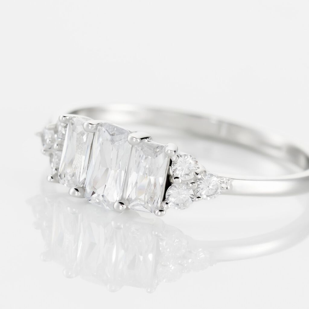 Bague Aranka Argent Blanc Oxyde De Zirconium - Bagues solitaires Femme | Histoire d&rsquo;Or