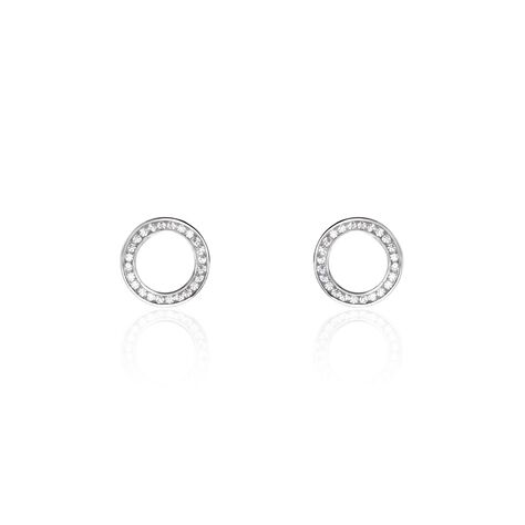 Boucles D'oreilles Puces Prisco Argent Blanc Oxyde De Zirconium - Boucles d'oreilles fantaisie Femme | Histoire d&rsquo;Or