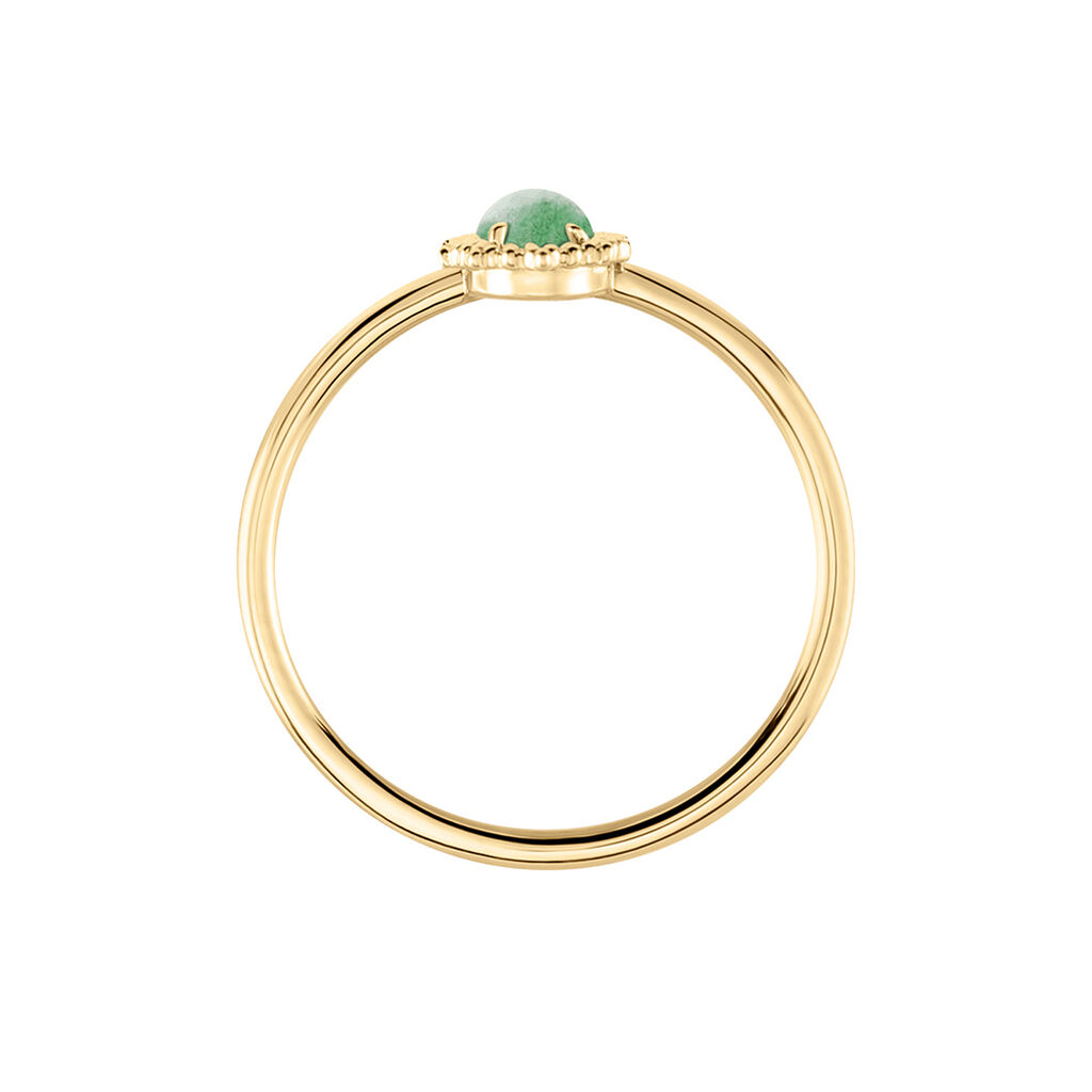 Bague Vintage Love Plaqu&eacute; Or Jaune Aventurine - Bagues solitaires Femme | Histoire d&rsquo;Or