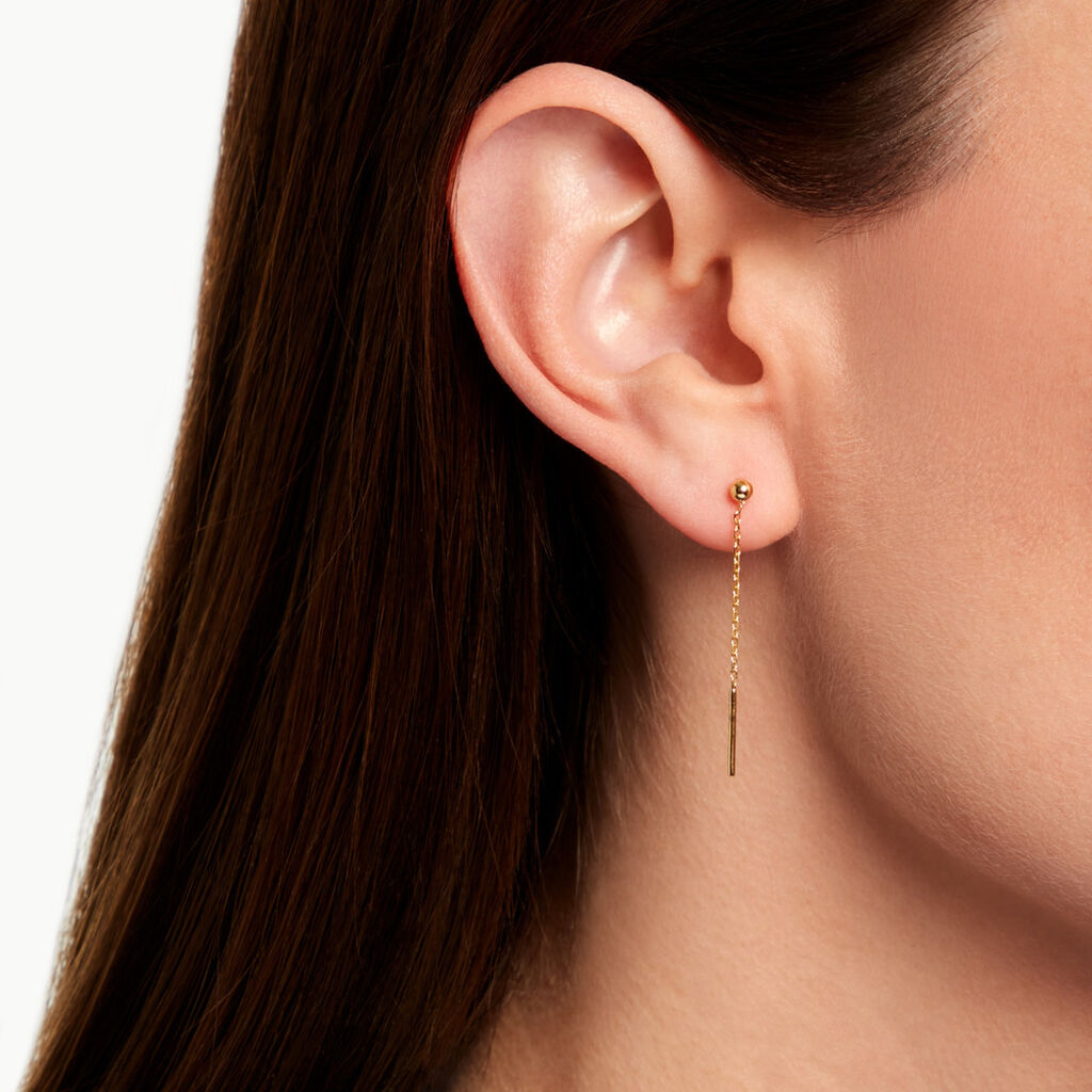 Boucles D'Oreilles Pendantes Falone Plaqu&eacute; Or Jaune - Boucles d'oreilles fantaisie Femme | Histoire d&rsquo;Or