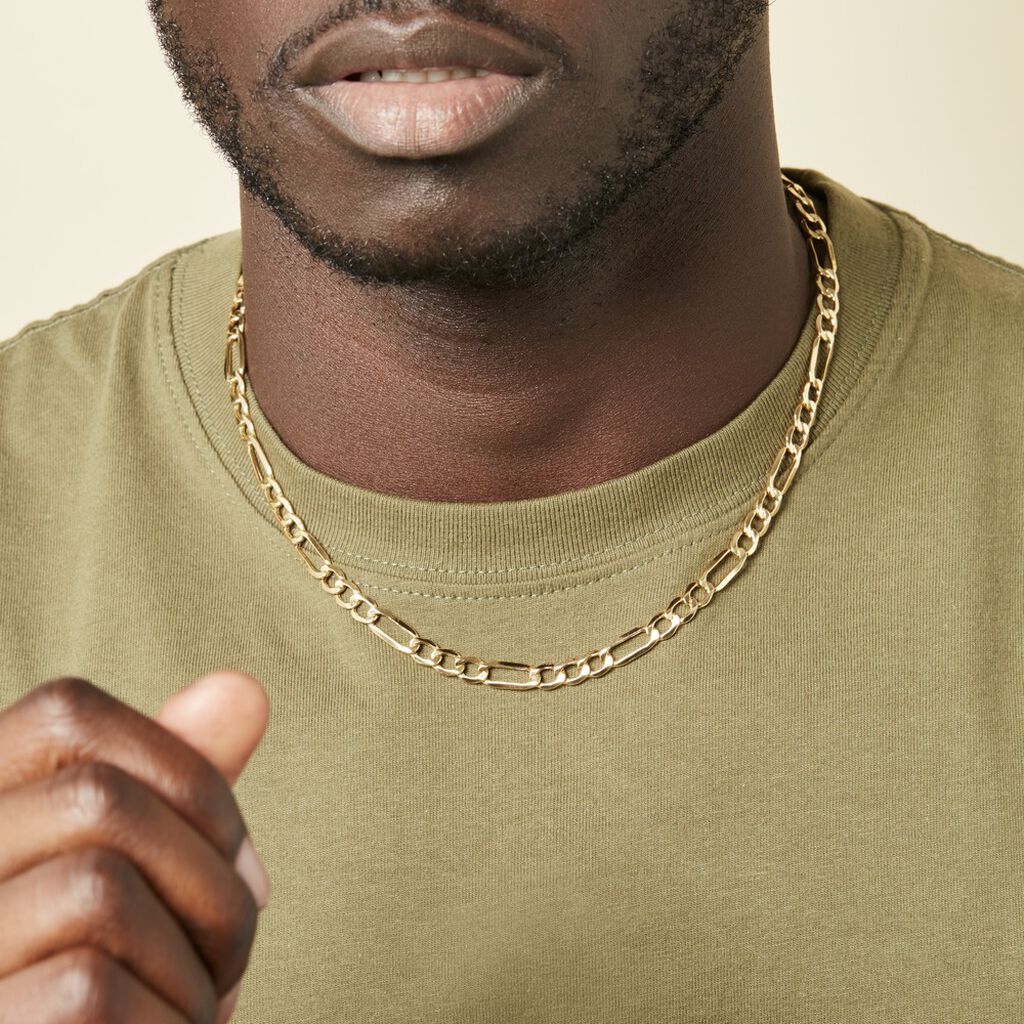 Collier Or Jaune Maille Alternée - Chaines Homme | Histoire d’Or