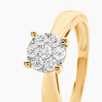 Bague Charl&egrave;ne Or Jaune Diamant Synthetique - Bagues avec pierre Femme | Histoire d&rsquo;Or