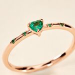 Bague D&eacute;claration Argent Rose Oxyde De Zirconium - Bagues solitaires Femme | Histoire d&rsquo;Or